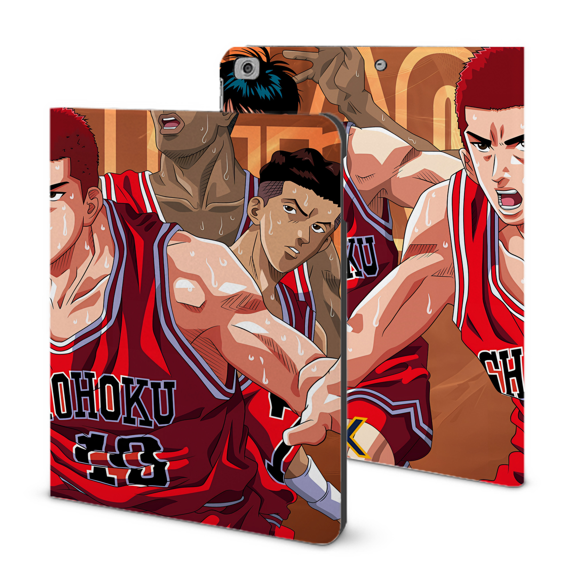 （画像用） SLAM DUNK／スラムダンク IPad ケース ブック型 PUレザー TPU 耐衝撃 軽量 薄型 ペン収納なし 全面保護 IPad 各モデル対応